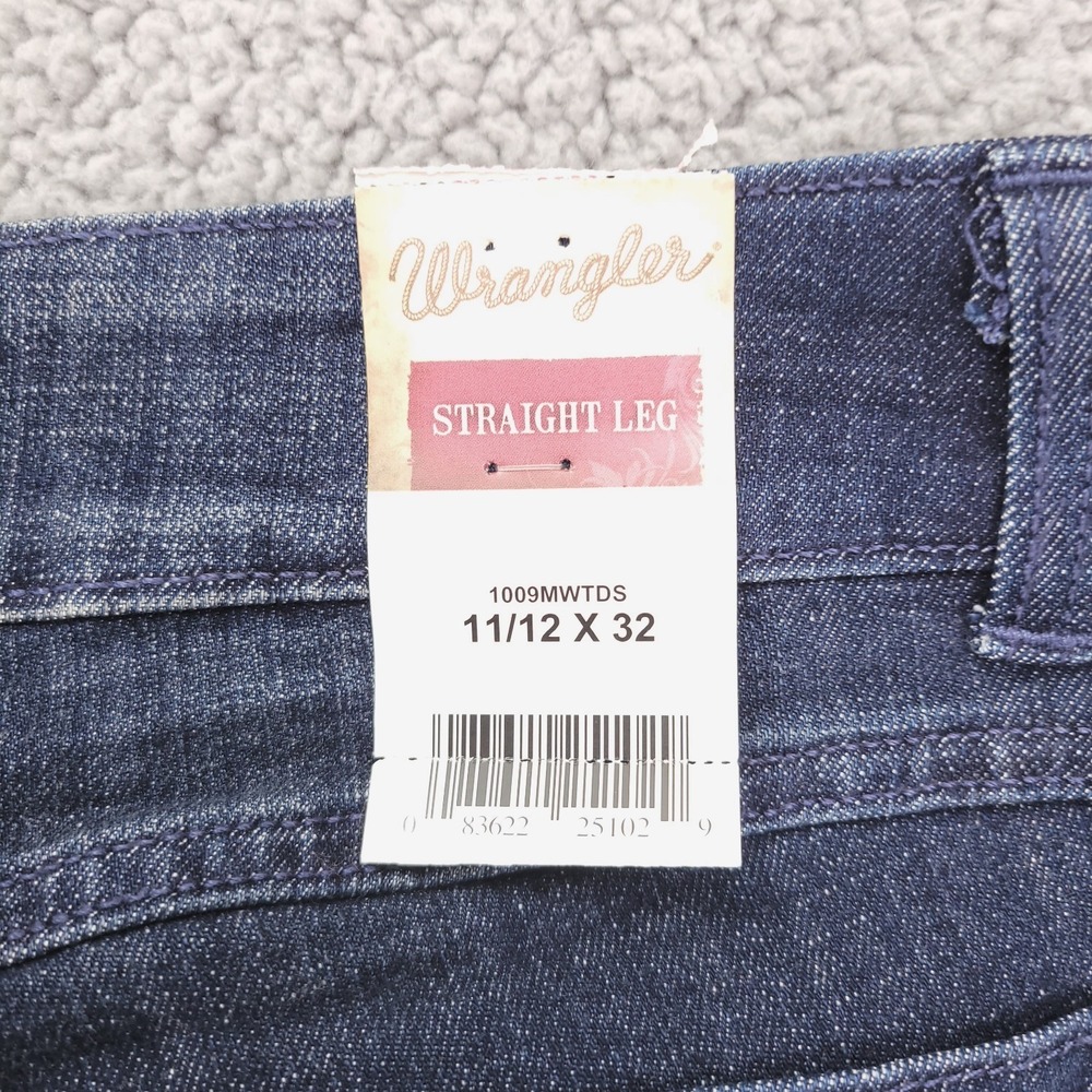 WRANGLER Jeans Size 11/12 Straight Leg Mid Rise Blue Denim 31x32 NEW - Picture 5 of 16